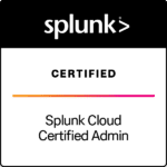 Splunk Cloud Certified Admin certification badge